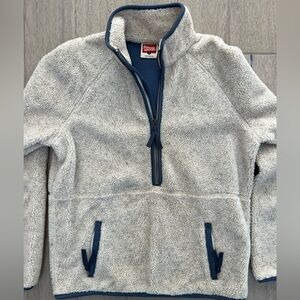 HOMAGE Cream Sherpa Jacket with Blue Trim